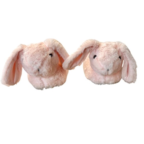 SEED HERITAGE Bunny Rabbit Plush Slippers Girls 7-8Y Soft Pink Faux Fur Slipper - Picture 1 of 9